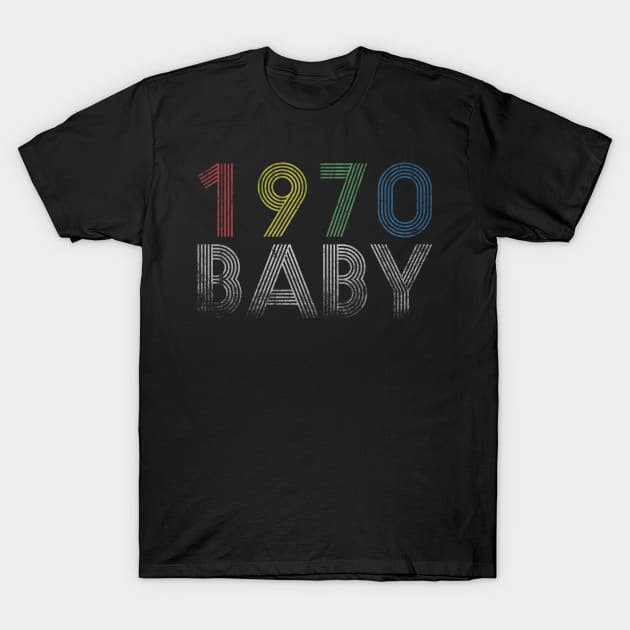 Retro Vintage Distressed 49th Birthday Gift 1970 Baby T-Shirt by Freid